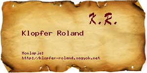 Klopfer Roland névjegykártya